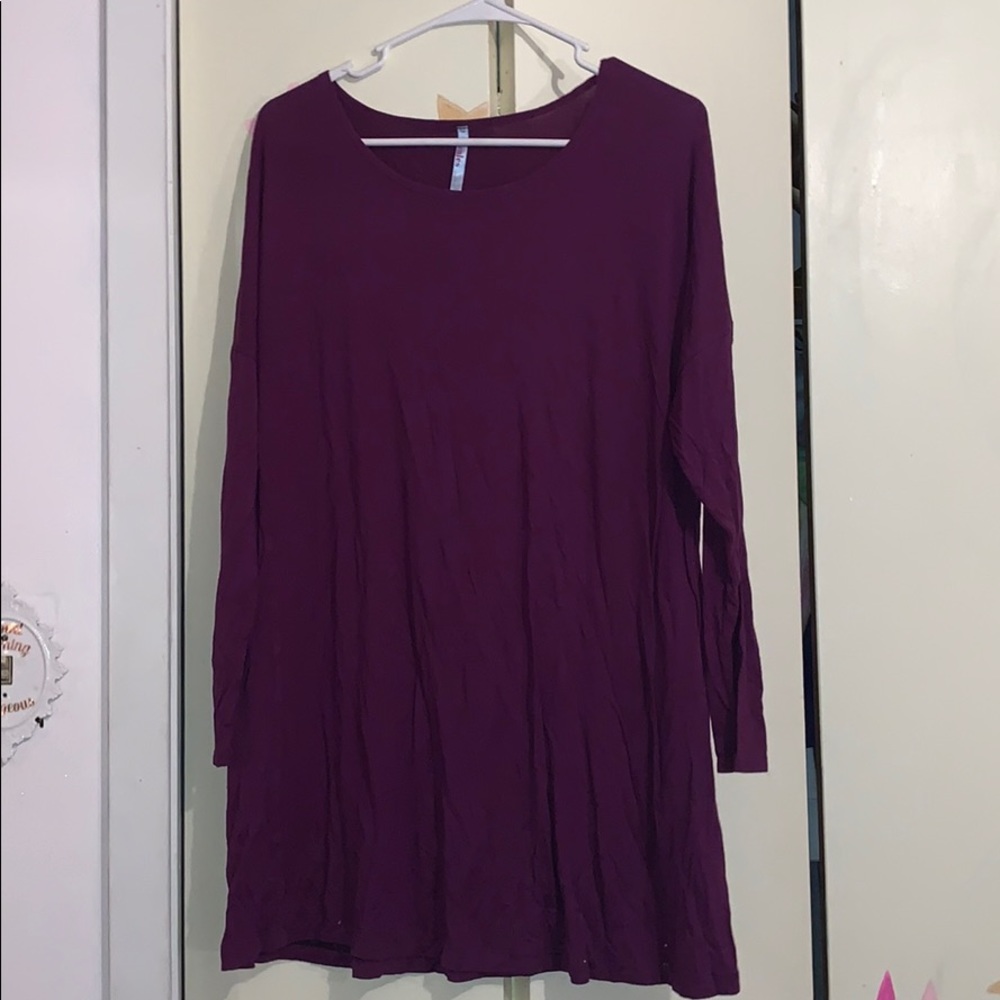 Dark purple long sleeve dress